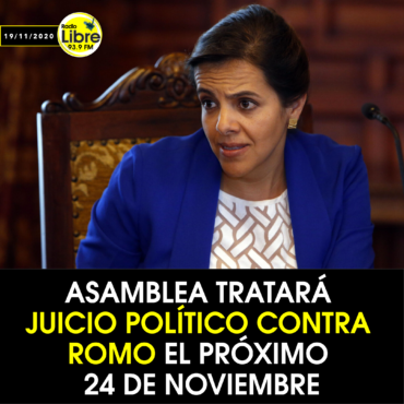 ASAMBLEA TRATARÁ JUICIO POLÍTICO CONTRA ROMO EL PRÓXIMO 24 DE NOVIEMBRE