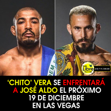 ‘CHITO’ VERA SE ENFRENTARÁ A JOSÉ ALDO EL PRÓXIMO 19 DE DICIEMBRE EN LAS VEGAS
