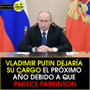 VLADIMIR PUTIN DEJARÍA SU CARGO EL PRÓXIMO AÑO DEBIDO A QUE PADECE DE PARKINSON