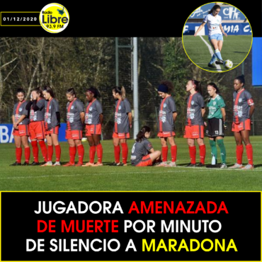 JUGADORA AMENAZADA DE MUERTE POR MINUTO DE SILENCIO A MARADONA