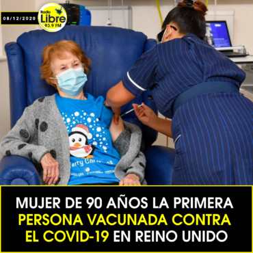 MUJER DE 90 AÑOS LA PRIMERA PERSONA VACUNADA CONTRA EL COVID EN REINO UNIDO