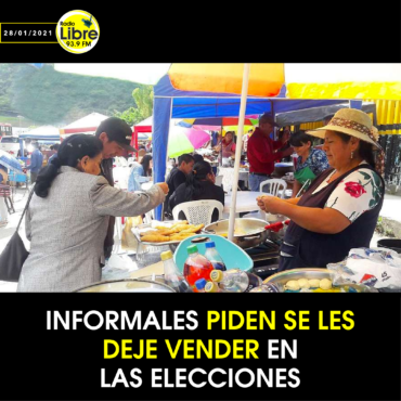 INFORMALES PIDEN SE LES DEJE VENDER EN LAS ELECCIONES