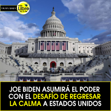 JOE BIDEN ASUMIRÁ EL PODER CON EL DESAFÍO DE REGRESAR LA CALMA A ESTADOS UNIDOS