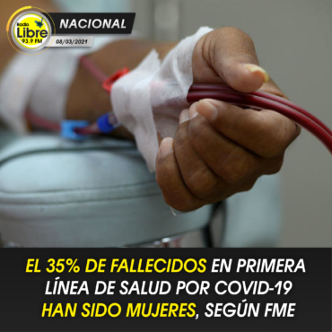 EL 35% DE FALLECIDOS EN PRIMERA LÍNEA COVID-19 HAN SIDO MUJERES