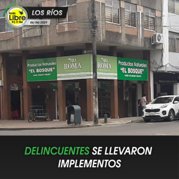 DELINCUENTES SE LLEVARON IMPLEMENTOS
