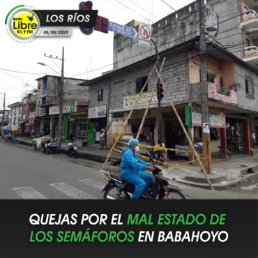 QUEJAS POR EL MAL ESTADO DE LOS SEMÁFOROS EN BABAHOYO