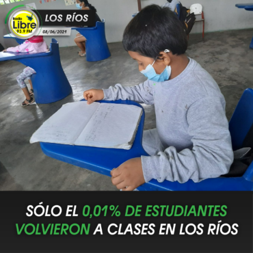 SOLO EL 0,01% DE ESTUDIANTES VOLVIERON A CLASES EN LOS RÍOS