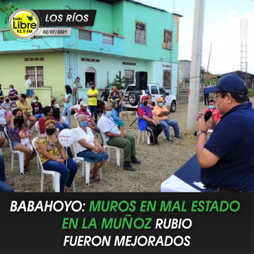 BABAHOYO: MUROS EN MAL ESTADO EN LA MUÑOZ RUBIO FUERON MEJORADOS