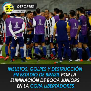 INSULTOS, GOLPES Y DESTRUCCIÓN EN ESTADIO DE BRASIL POR ELIMINACIÓN DE COPA JUNIORS