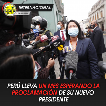PERÚ LLEVA UN MES ESPERANDO LA PROCLAMACIÓN DE SU NUEVO PRESIDENTE