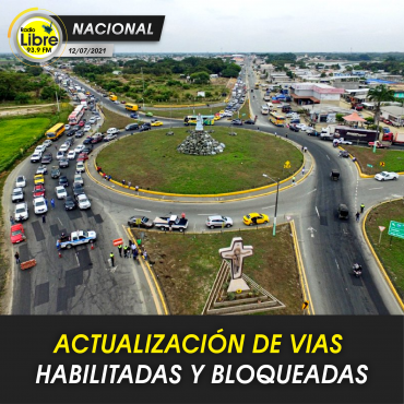 ACTUALIZACIÓN DE VÍAS HABILITADAS Y BLOQUEADAS