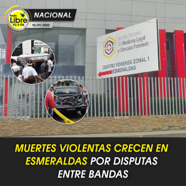MUERTES VIOLENTAS CRECEN EN ESMERALDAS POR DISPUTAS ENTRE BANDAS