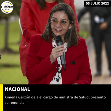 XIMENA GARZÓN DEJA EL CARGO DE MINISTRA DE SALUD; PRESENTÓ SE RENUNCIA