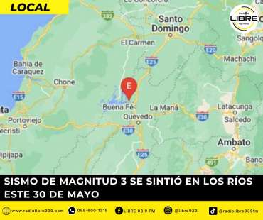 SISMO DE MAGNITUD 3 SE SINTIÓ EN LOS RÍOS